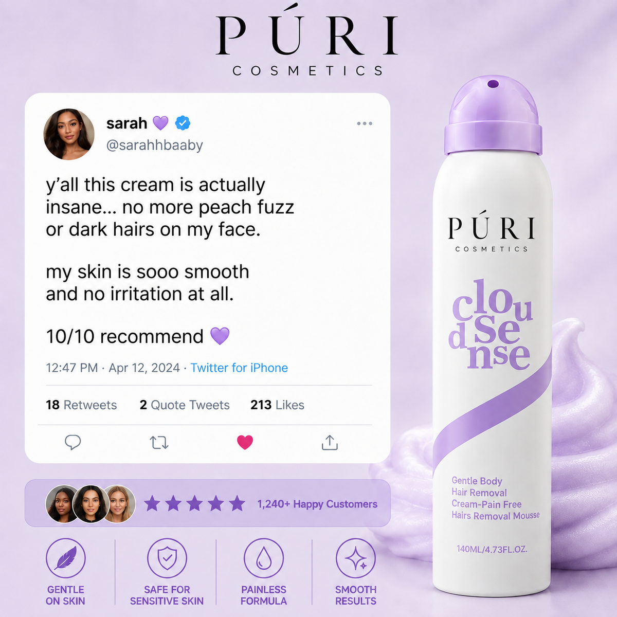 Puri Hair Removal Spray